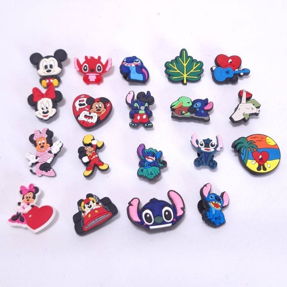 Shoe Charms Mickey Minnie Stitch Bad Bunny Fits Crocs Jibbitz 19pc Bundle‎
